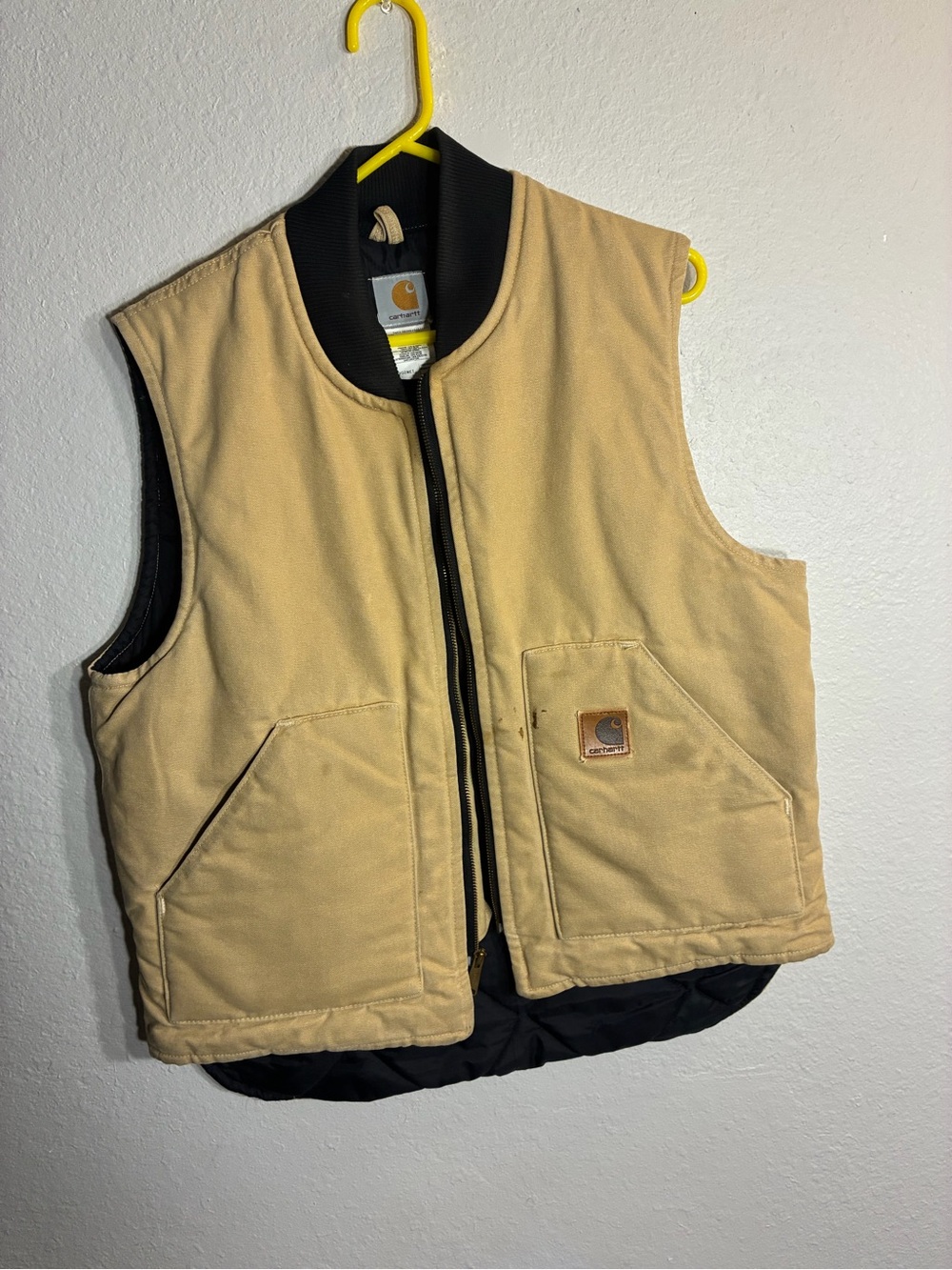 Carhartt Tan hunting Vest with Black Trim